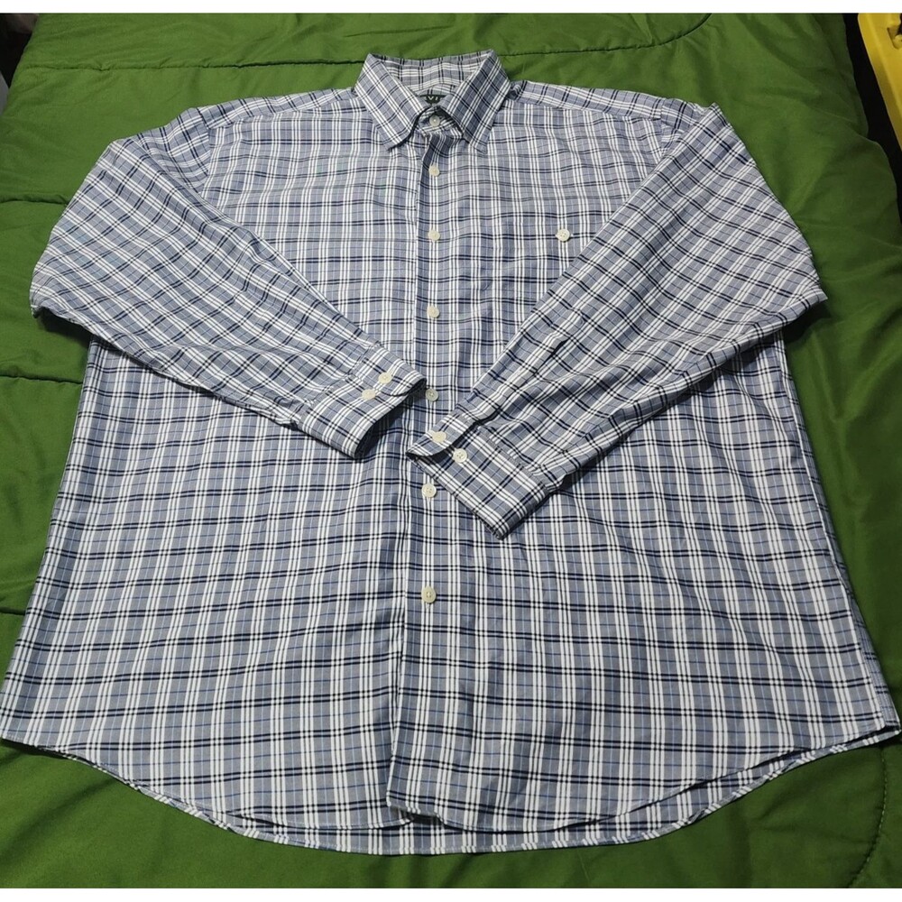 ORVIS Long Sleeve Button Up Men's Plaid Shirt Gray Size XL